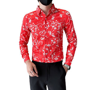 2024秋季新款男士花衬衫长袖休闲痞帅寸衫男装上衣301A-1/C02/P55图片