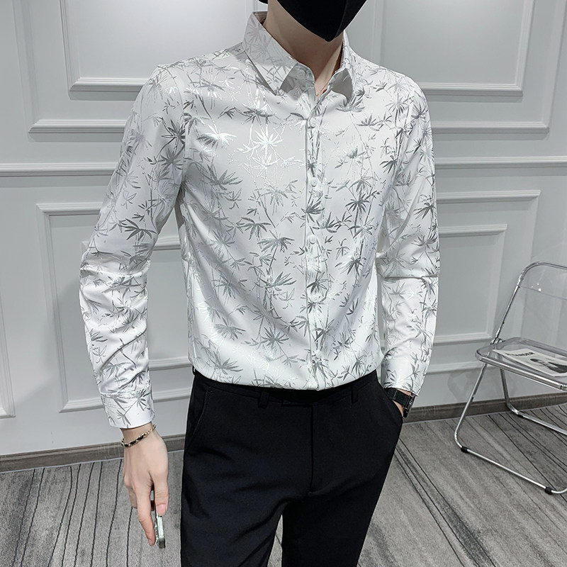 秋季男士新款长袖烫金免烫休闲衬衫301A-1/CS305/P55,男装衬衫,星座301A-1