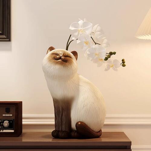 MSKA创意猫咪花瓶客厅摆件