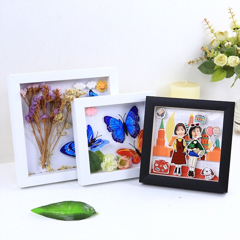 立体相框创意手工diy衍纸中空6 7寸干花画框加厚蝴蝶粘土标本装裱,家居饰品,相框/画框,淘宝优惠券,粉丝福利购,淘宝优惠卷
