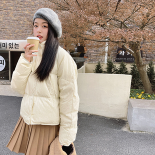 甜美韩版奶呼呼羽绒小个子设计感羽绒棉服简约纯色冬季休闲