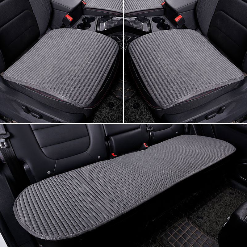 汽车坐垫三件套单片亚麻四季通用养生夏季凉垫无靠背防滑座垫单垫