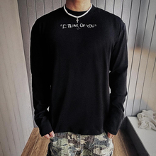 RAGECAVE美式复古休闲修身小领口圆领重磅打底长袖男运动健身上衣