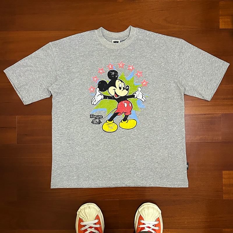 RC美式vintage情侣小领口米奇T恤