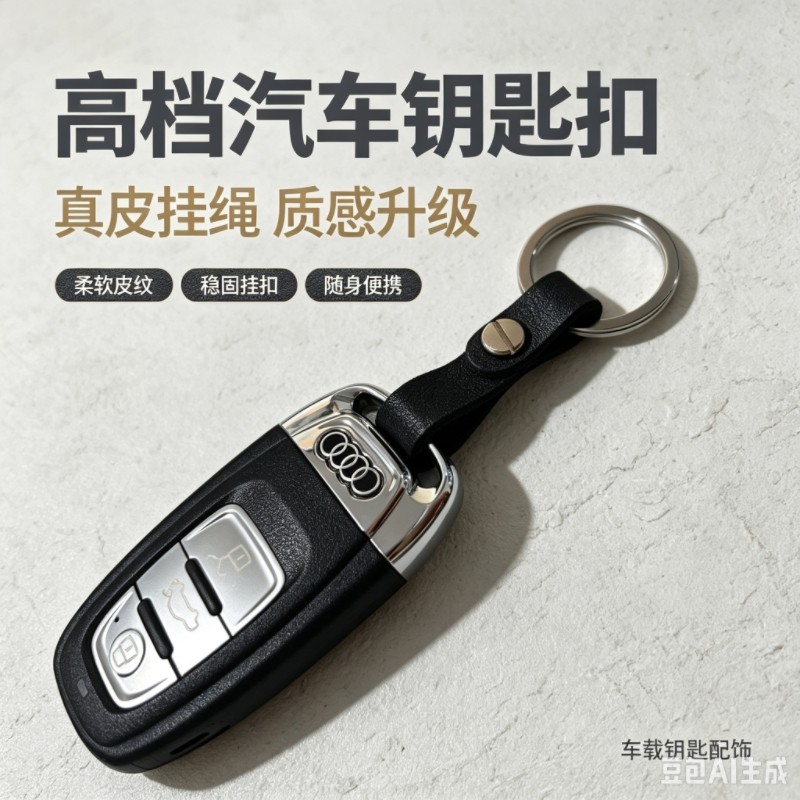 正品牛皮钥匙扣高档男女创意个性防丢汽车钥匙扣真皮时尚年轻人款