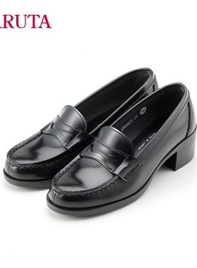 Haruta4603日系学生百搭正统中跟粗跟学院小皮鞋JK制服鞋乐福鞋女