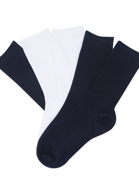 haruta日系百搭舒适显瘦20-25-34jk制服袜藏青白色小腿袜中筒袜