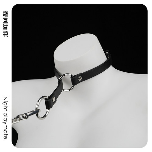 夜间玩伴 choker可收紧窒息项圈P链女脖圈缺氧情调k8k9男m牵引绳