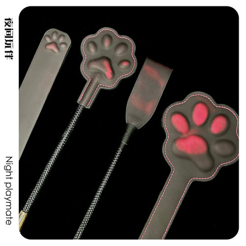 夜间玩伴*温感变色皮鞭 马鞭SP小圈实践道具 宠物立体猫爪拍子