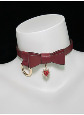 choker蝴蝶结项圈牛皮颈圈k8k9女m定制刻字puppy小狗派对ddlg