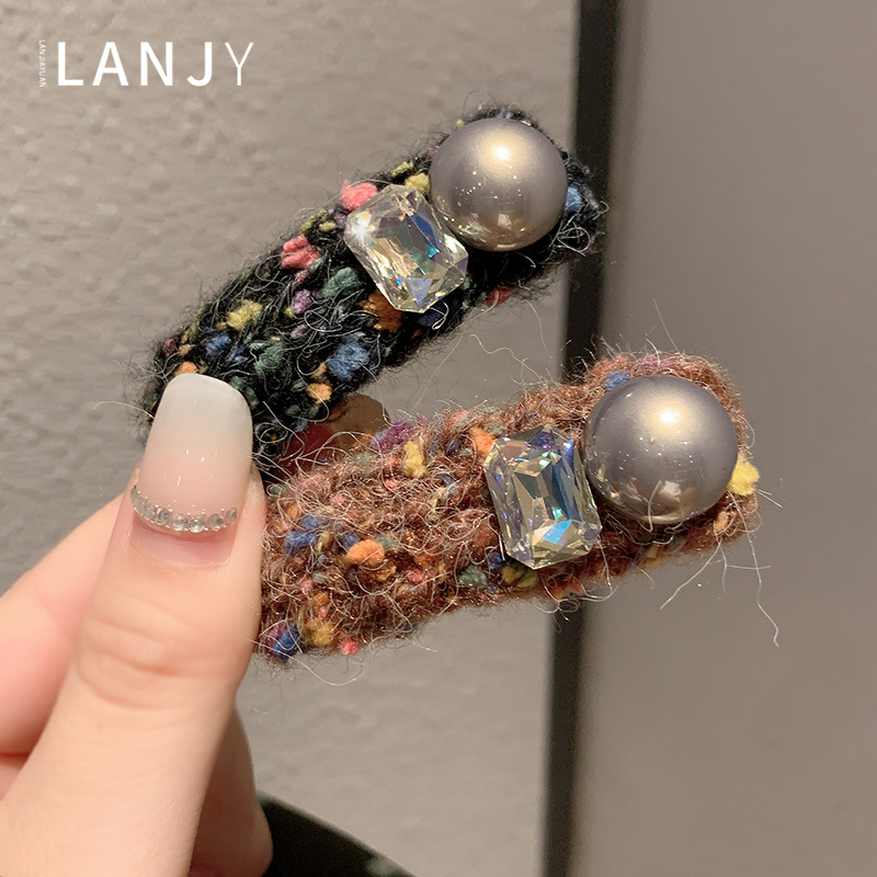 韩版时尚彩色毛线BB夹