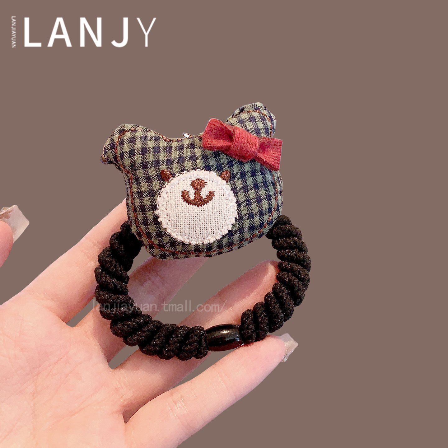 韩版复古格纹小熊发绳高弹力不伤发女童发圈甜美简约扎发头绳发饰,饰品/流行首饰/时尚饰品新,发饰,淘宝优惠券,粉丝福利购,淘宝优惠卷