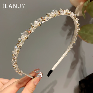 轻奢精致水晶发箍水钻发箍新款发卡网红新款发箍高颅顶镶钻发卡
