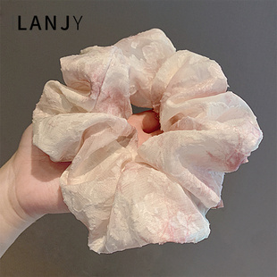 超闪晕染韩系发圈气质淑女扎头发皮圈头绳后脑勺外出百搭肠圈发饰