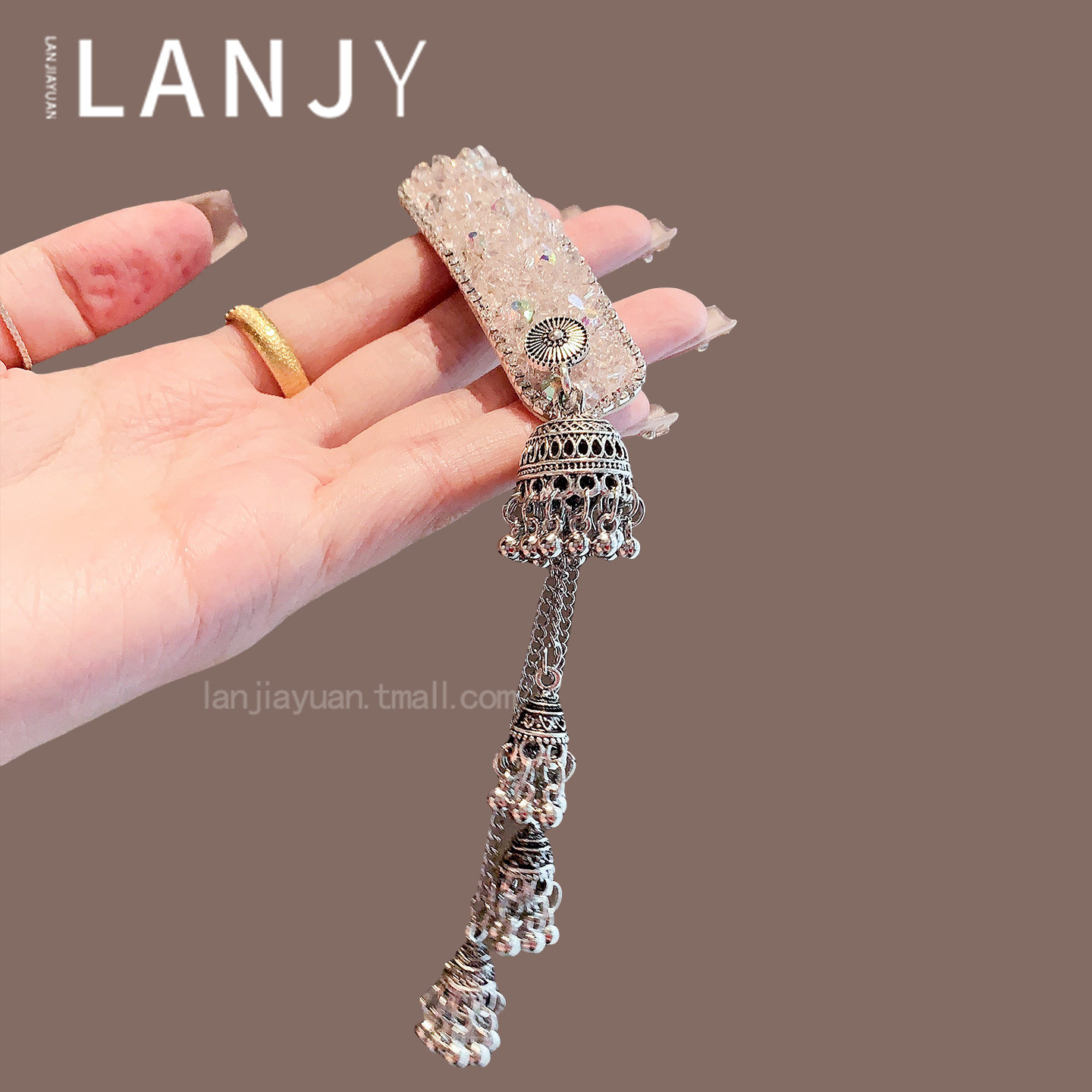 温柔超仙粉色满钻侧边夹精致长款流苏bb夹时尚复古刘海夹发卡发夹,饰品/流行首饰/时尚饰品新,发饰,淘宝优惠券,粉丝福利购,淘宝优惠卷