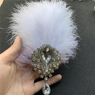 抖音网红复古羽毛额饰儿童表演羽毛发夹天鹅湖芭蕾拉丁舞新娘头饰