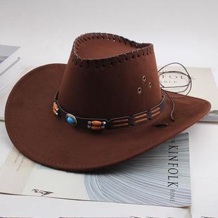 于适哈扎同款西部牛仔帽民族风藏族大檐帽舞蹈演出草原太阳帽道具