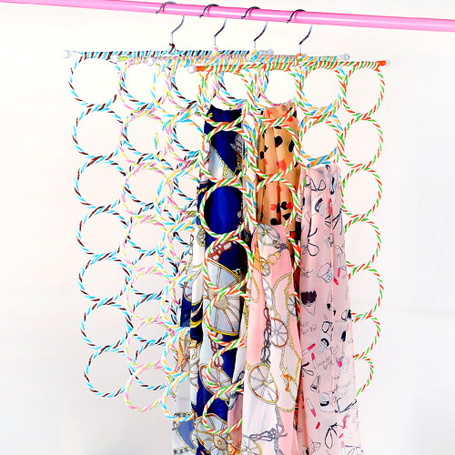 多功能彩色藤编围巾架