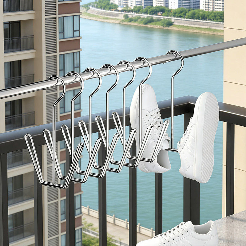 不锈钢晾鞋架晒鞋子挂钩室外家用阳台多功能防风晾鞋架晒鞋置物架,收纳整理,小型晾晒架,淘宝优惠券,粉丝福利购,淘宝优惠卷