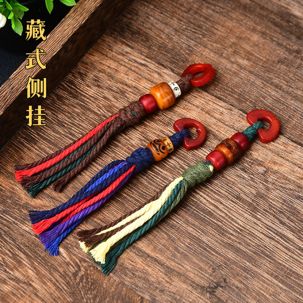 厂家直销藏式手工编织计数器陀骨阿呆小侧挂108颗文玩佛珠卡子
