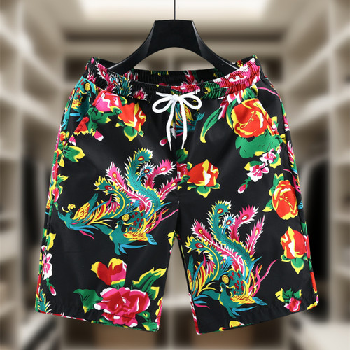 居家东北大花布五分裤子短裤潮流