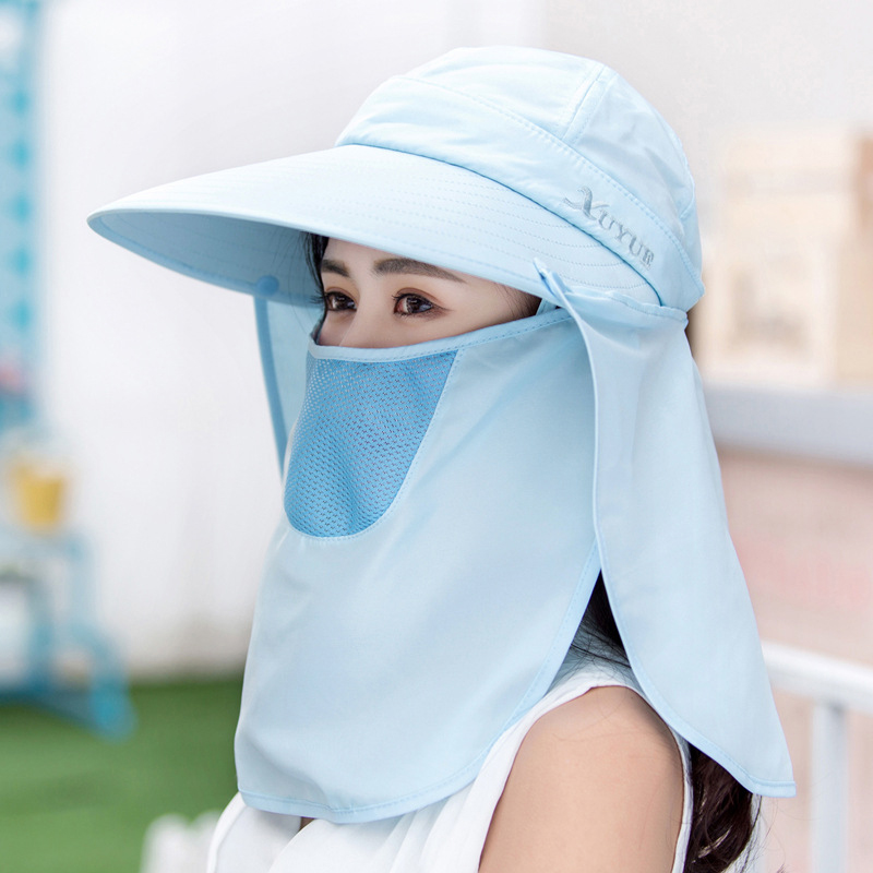 Mặt nạ chống nắng mùa hè đầy đủ mặt che nắng mũ đi xe đạp đội đầu bảo vệ mặt mặt nạ mặt nạ phụ nữ đi xe đạp thiết bị yếm xe cub 82 yếm xe honda