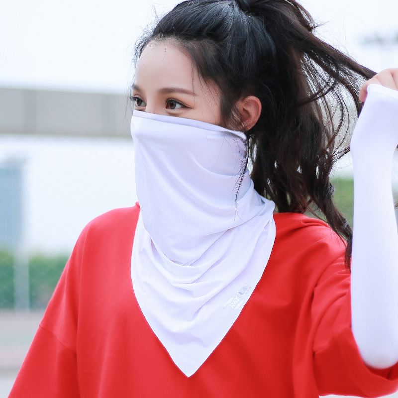 chống nghiêng xe máy Băng lụa chống nắng tay áo mùa hè chống tia cực tím khăn tam giác nam giới và phụ nữ ngoài trời mặt nạ che đầu khăn chống ngáy ngủ tay áo bảo vệ tay tay thắng đĩa wave tay thắng đĩa wave