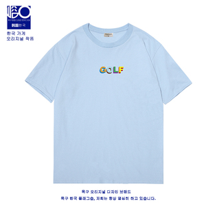 欧美英文字母 GOLF WANG 3D多色短袖纯棉情侣圆领宽松简约T高街风