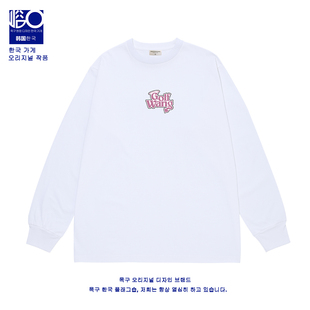 GOLF WANG圆领T恤男女潮牌长袖上衣秋季新款休闲基础印花情侣