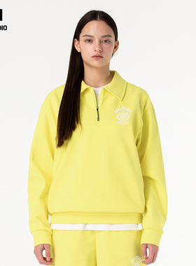 GOALSTUDIO新款俱乐部半开拉链Polo长袖恤宽松套头翻领卫衣