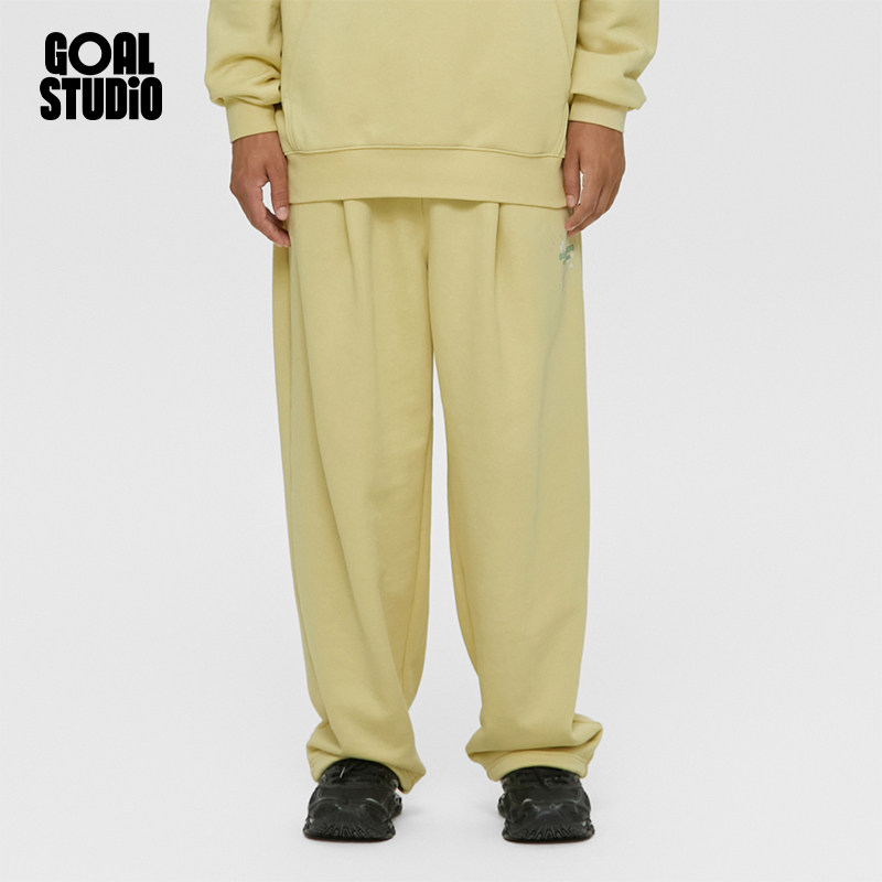 GOALSTUDIO 秋冬新款经典彩绘宽腿运动裤韩版跑步街头潮流,运动服/休闲服装,运动中长裤／短裤,淘宝优惠券,粉丝福利购,淘宝优惠卷