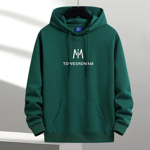 秋冬季加绒加厚纯棉连帽卫衣男宽松青少年高中学生帽衫薄款外套潮