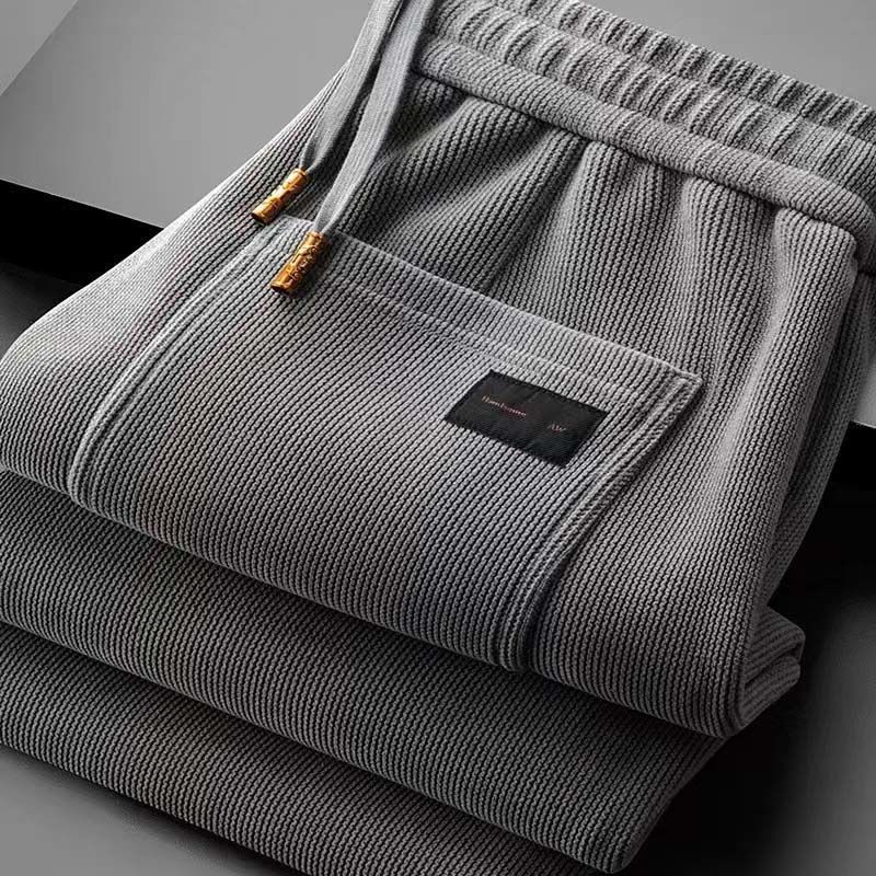 男士加绒加厚长裤秋冬灯芯绒垂感裤男春秋冬弹力百搭时尚休闲裤子