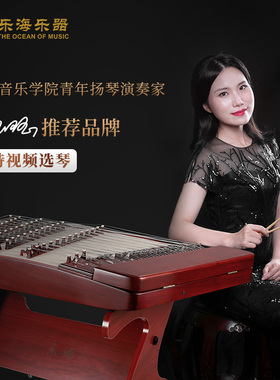 乐海 扬琴乐器非洲紫檀木材质直播选琴402洋琴考级演奏杨琴DL22