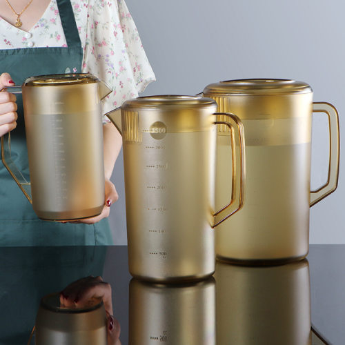 塑料冷水壶超大容量5L奶茶店凉水壶带刻度PC耐热泡茶桶亚克力扎壶