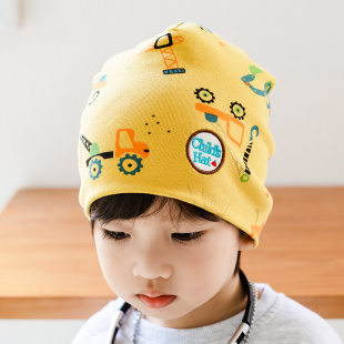 宝宝帽子春秋款 男婴幼儿防风纯棉薄款 女婴儿童冬季 睡觉套头帽 新款