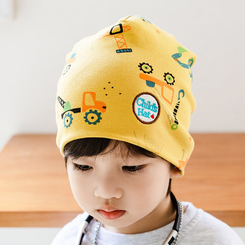 宝宝春秋款a类纯棉帽子不起球
