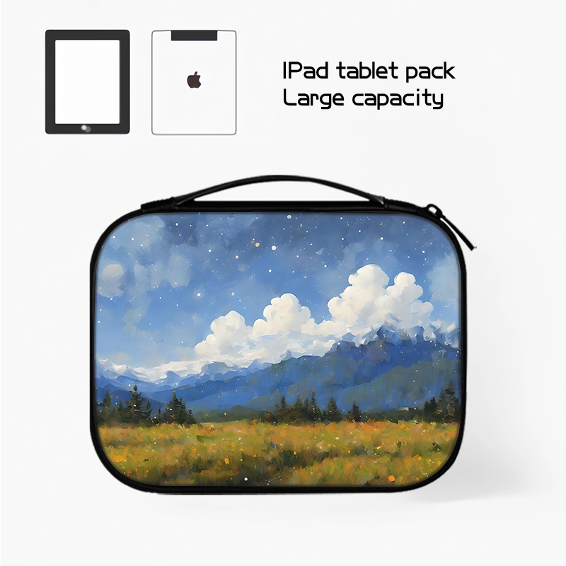 风景油画平板收纳包适用苹果ipad11代小米6s华为matepad11.5S电脑Pro13英寸手提内胆包air7键盘袋mini6保护套