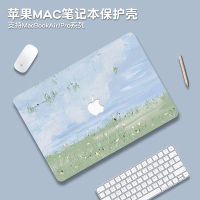 油画适用苹果macbookair保护壳mac笔记本2025款M4电脑pro套macpro14寸13透明macbookair膜M2配件2023软16mbp