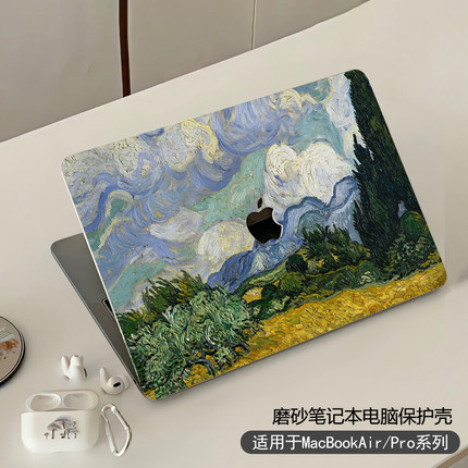 油画风适用苹果macbookpro保护壳2025新款14寸macbook套air/pro外壳m4笔记本mac电脑macpro配件13软16透明m3