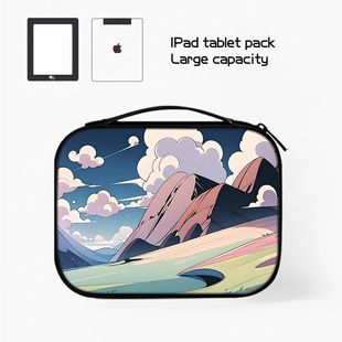 漫画风景平板收纳包ipad10适用苹果10.9小米华为matepad11电脑Pro12.9寸手提携带e内胆air4键盘袋mini6保护套