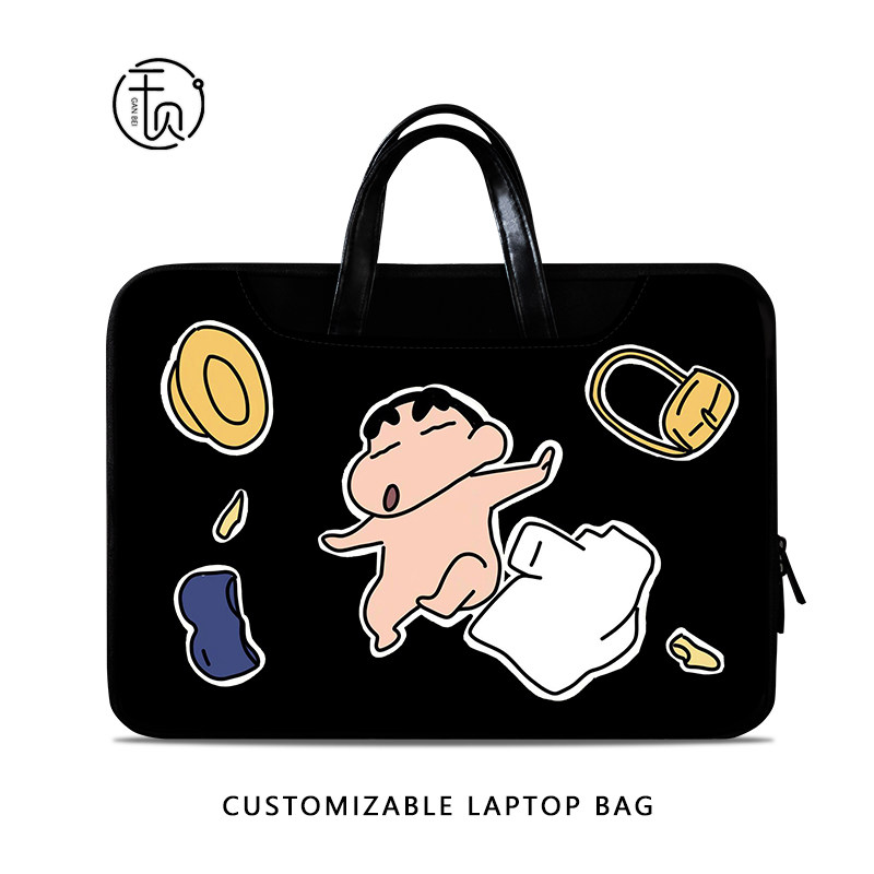 蜡笔小新电脑包手提14寸女适用联想小新pro16内胆包华为matebook苹果macair13.3戴尔小米15.6寸笔记本手提袋