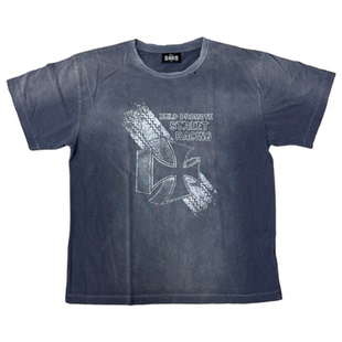 HEAVENKNOWS NEW VINTAGE 180G 洗水破坏做旧短袖 Racing