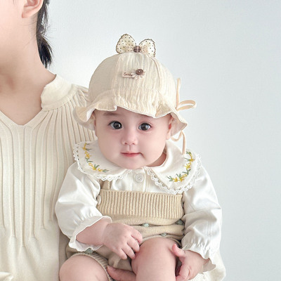 婴儿帽子春秋新款小月龄纯棉渔夫