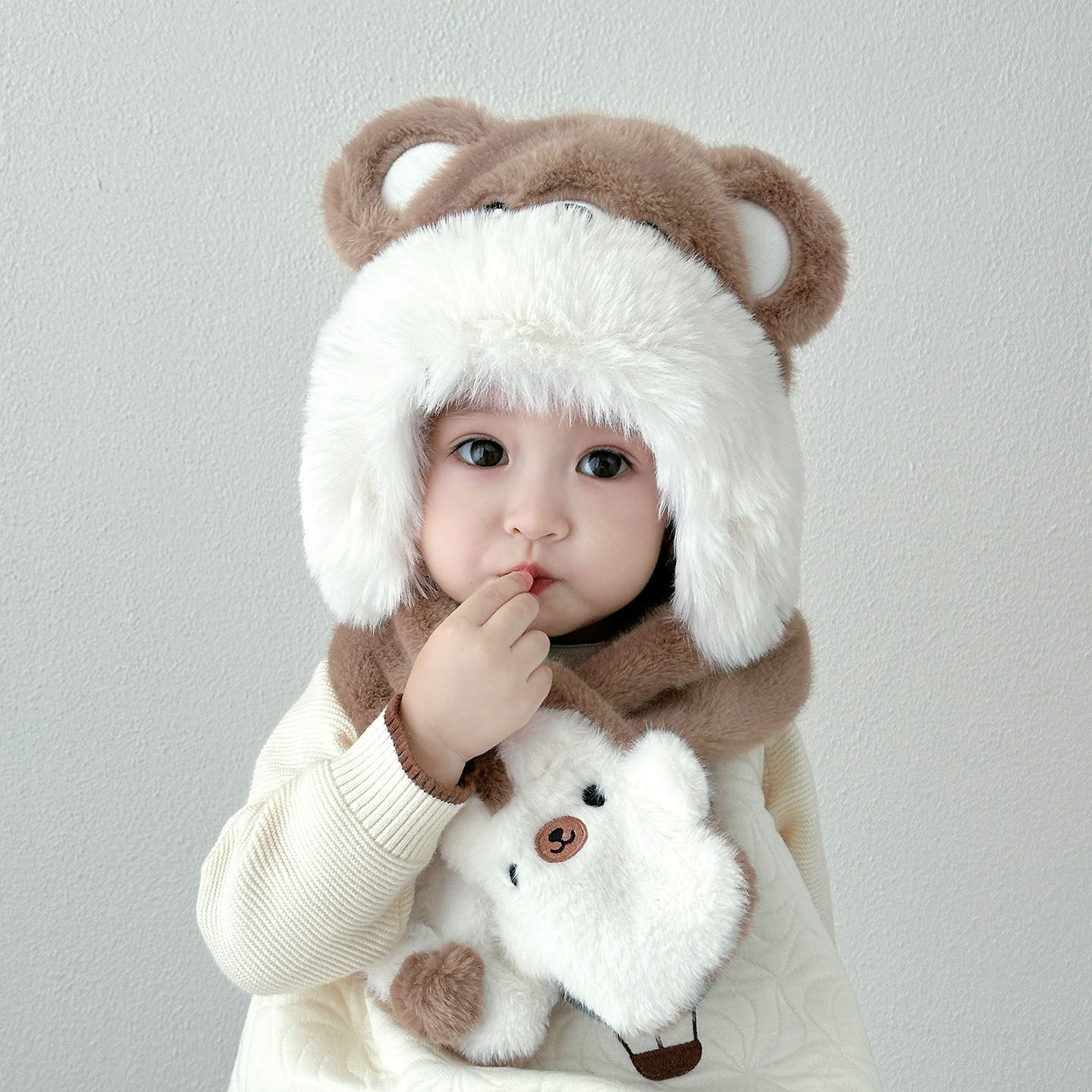 宝宝帽子围脖一体冬季保暖男孩防风女童毛绒帽秋冬儿童护耳围巾帽,童装/婴儿装/亲子装,帽子,淘宝优惠券,粉丝福利购,淘宝优惠卷