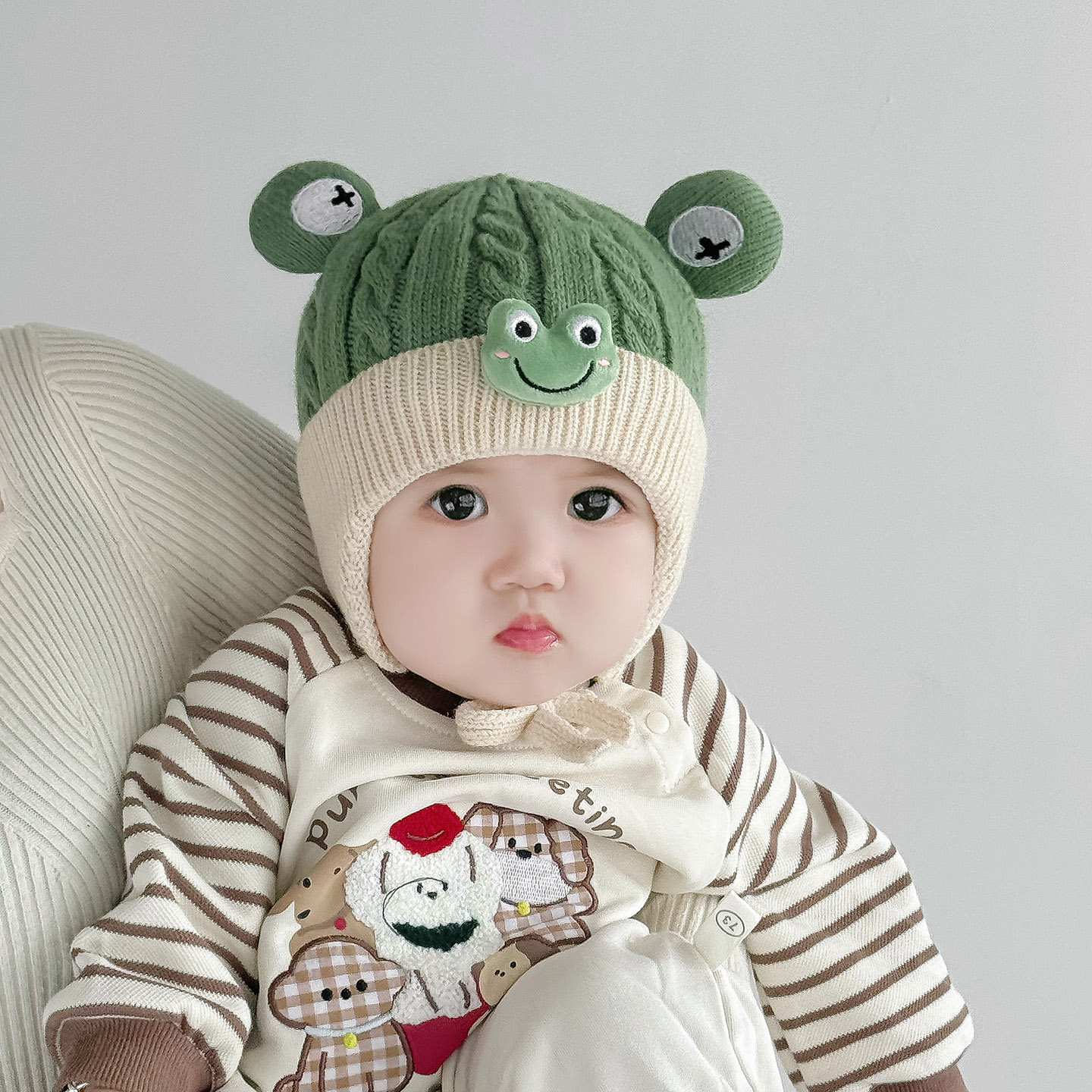 宝宝帽子冬季韩版超萌婴儿针织