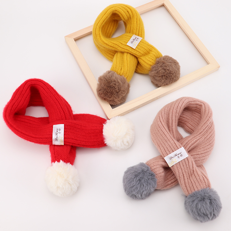 宝宝围巾秋冬5个月-8岁冬季婴儿围巾1男童女童2纯色保暖3儿童围脖