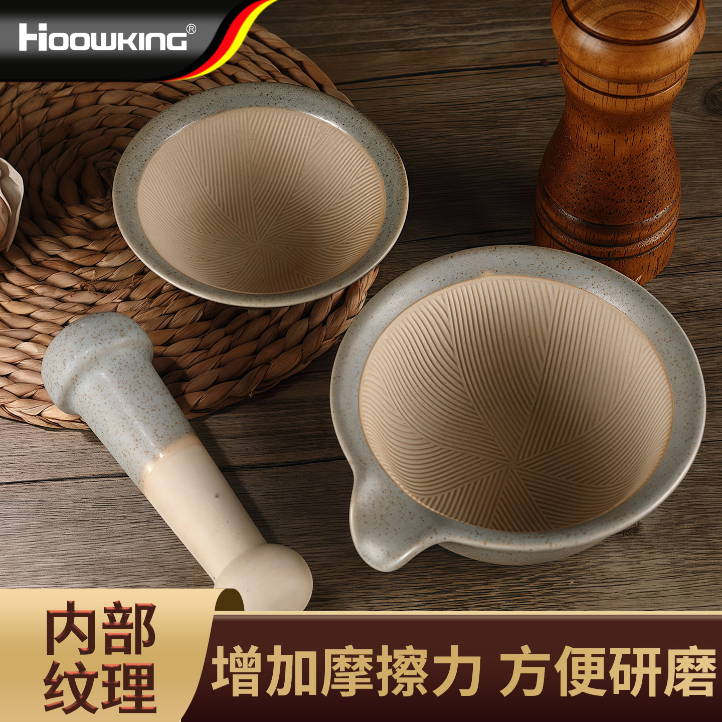 陶瓷研磨碗家用捣蒜器