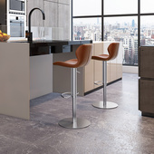 和顿轻奢吧台椅家用高脚凳升降旋转酒吧椅北欧意式 现代简约730