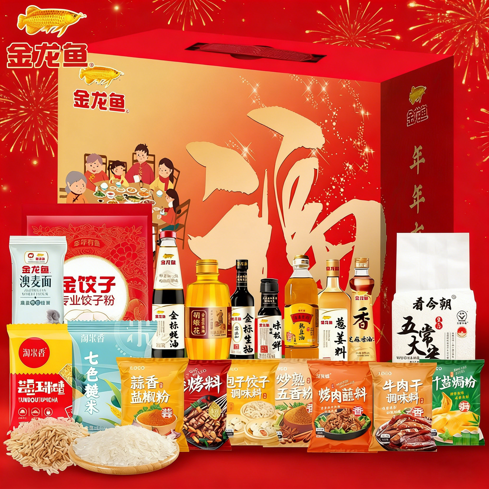 2026新春金龙鱼大礼包米面油组合礼盒家庭常备年货好品团购优惠